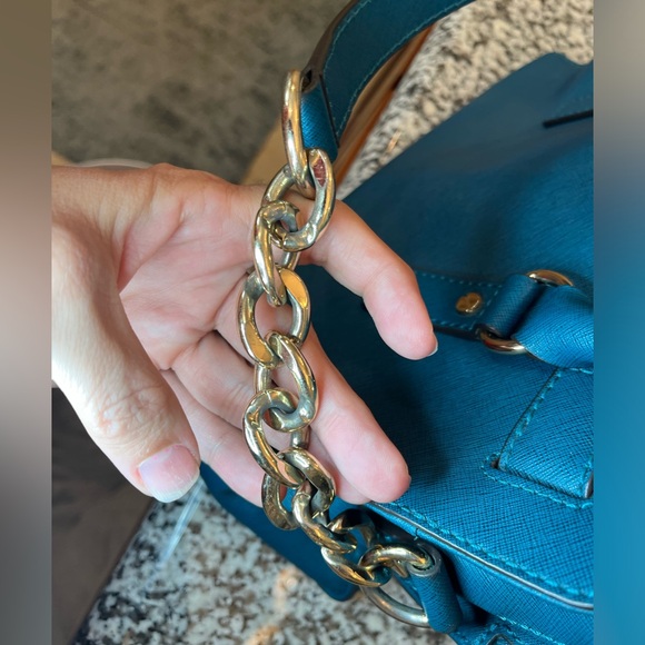 Michael Kors Teal Hamilton Satchel and Wallet Set! - Picture 6 of 16